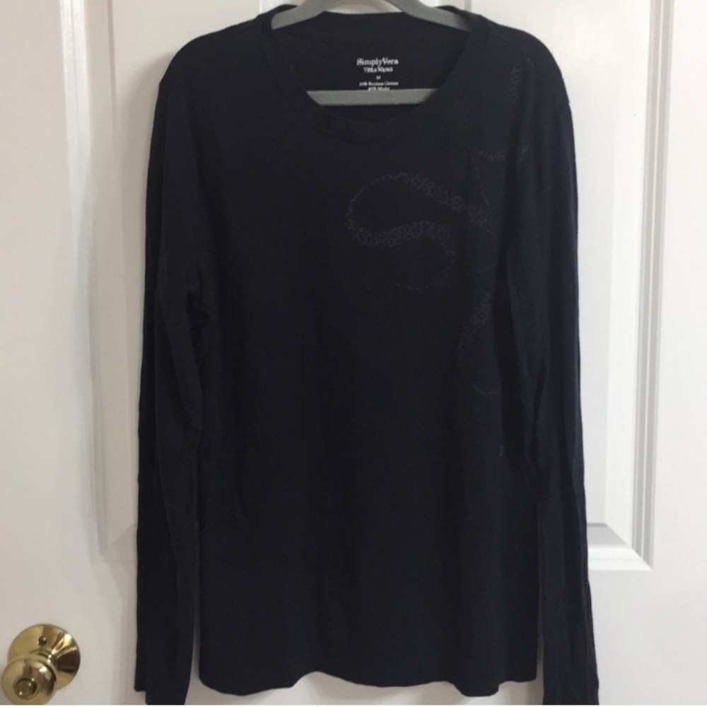 Simply Vera Wang Midnight Long Sleeve Tee Sz M